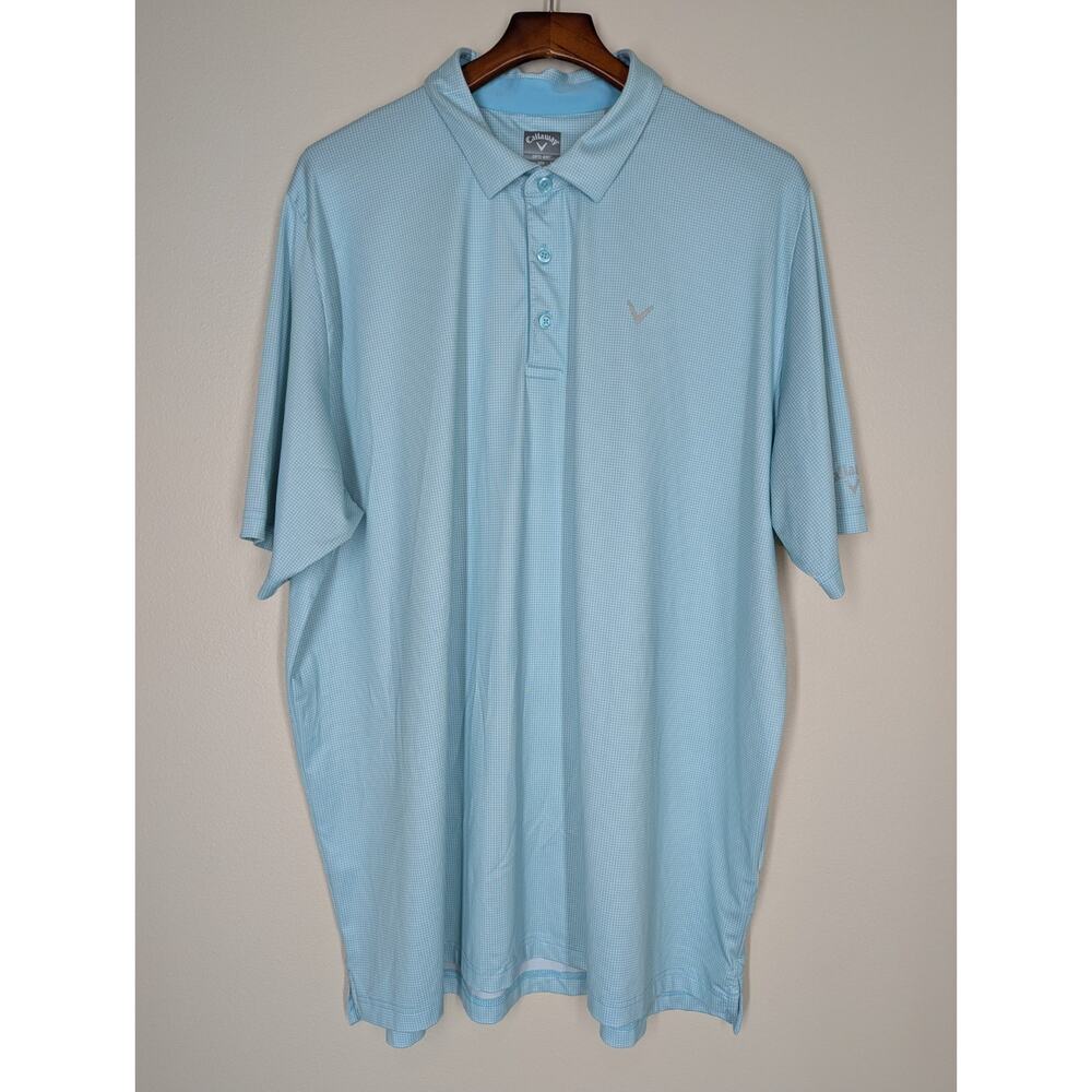 Callaway OPTI-DRI Golf Polo Shirt Men's Size XXL Sky Blue Short Sleeve Athletic